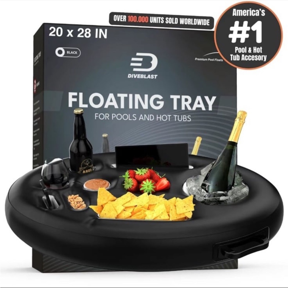 Floating Drink Holder for Pools & Hot Tubs — Holds Up to 50 LBS — Cool & Unique